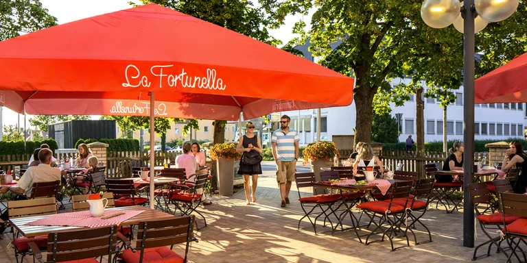 Blick in den Biergarten