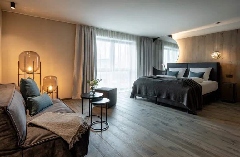Hotelzimmer mit Doppelbett vom Hotel Wittmanns