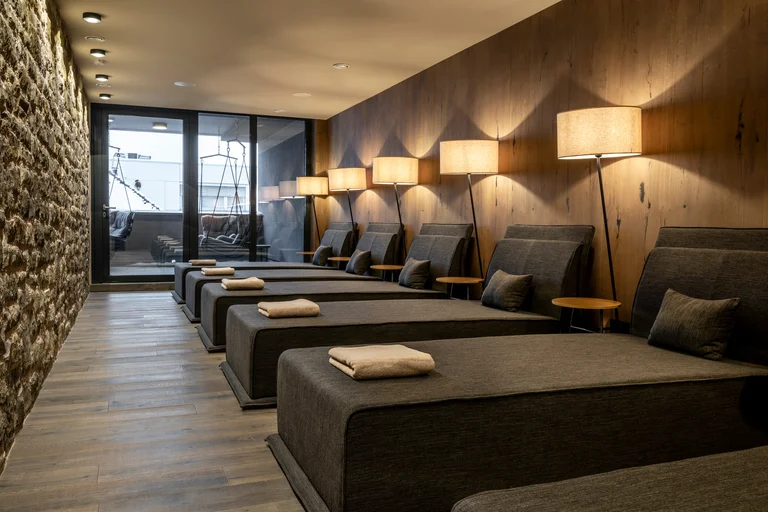 Liegen im Ruheraum im Spabereich vom Hotel Wittmanns