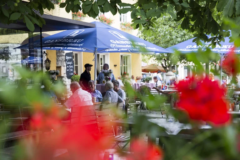 Blick in den Biergarten